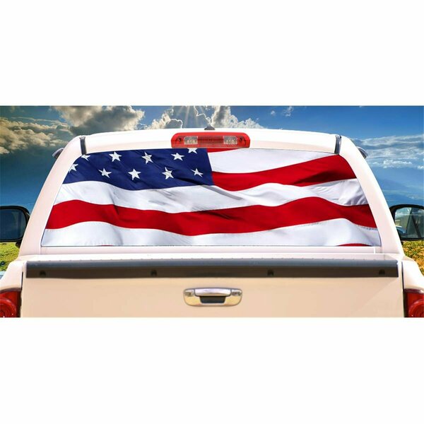 Entretenimiento American Flag Rear Window Graphic Truck View Thru Vinyl Back Decal EN2678325